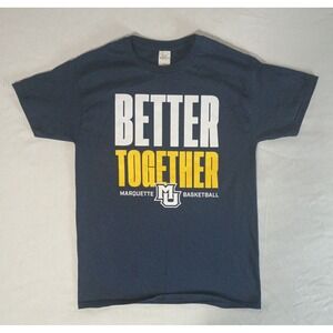 Marquette Basketball Shirt Mens Medium Blue Hanes Better Together Golden Eagles